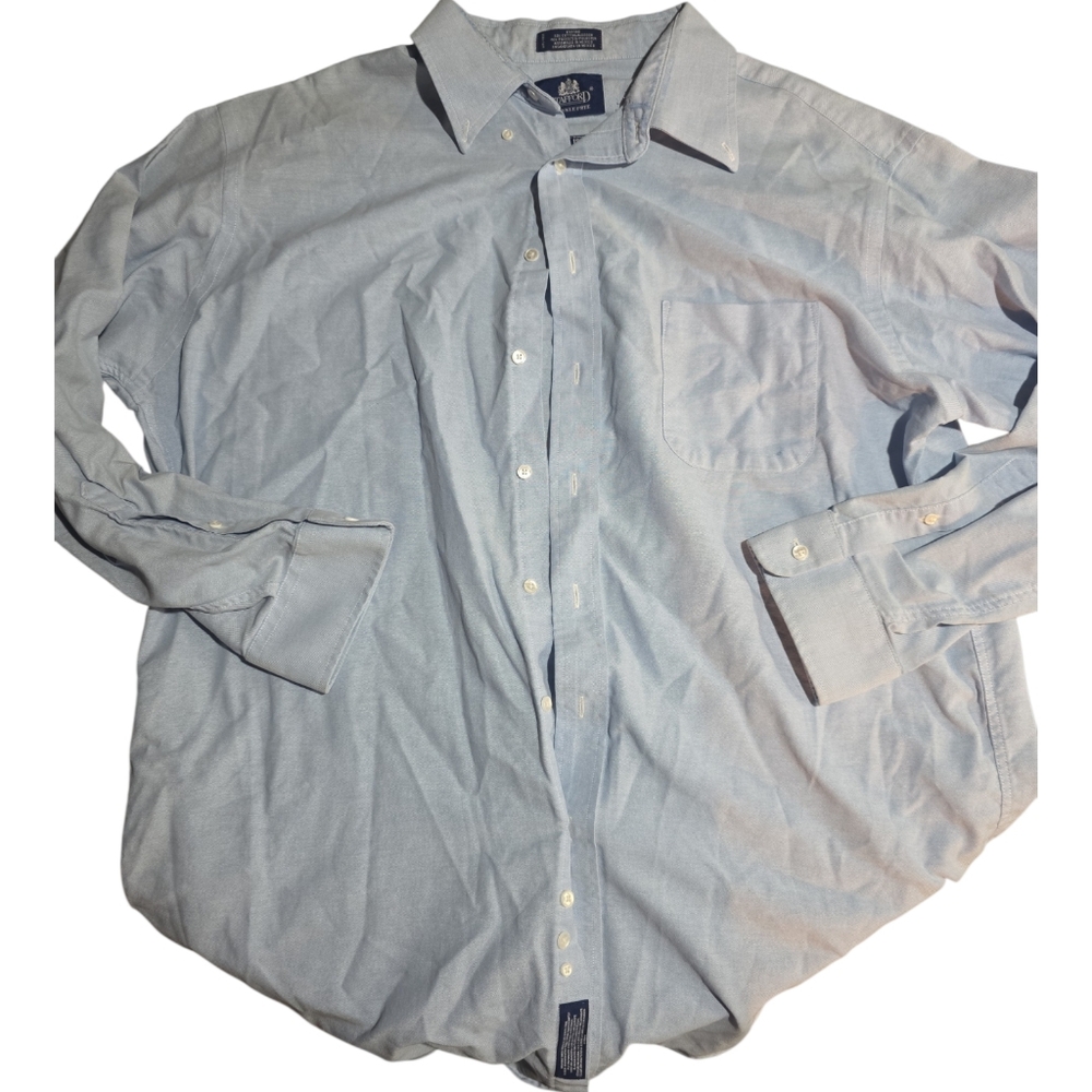 Stafford Light Blue Casual Button Down Shirt
